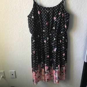 Black, Floral, and Polka Dot Sundress